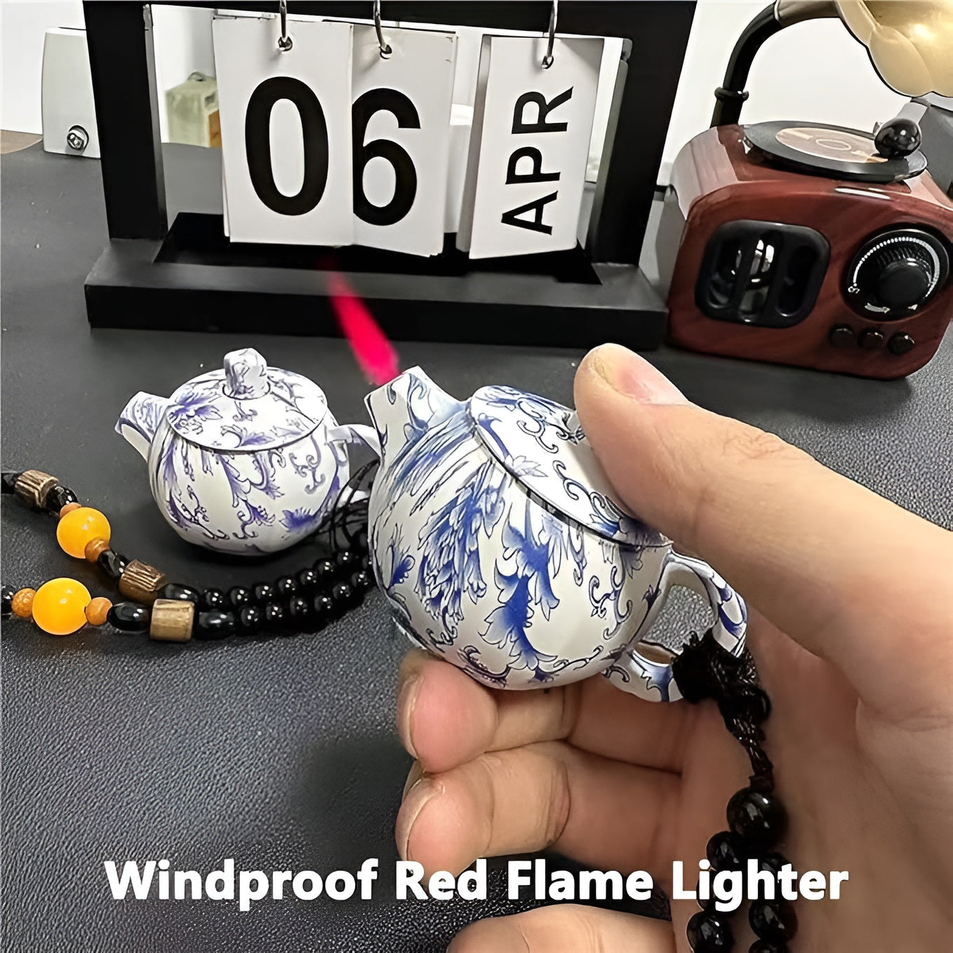 Weather Resistant Teapot Jet Flame Lighter